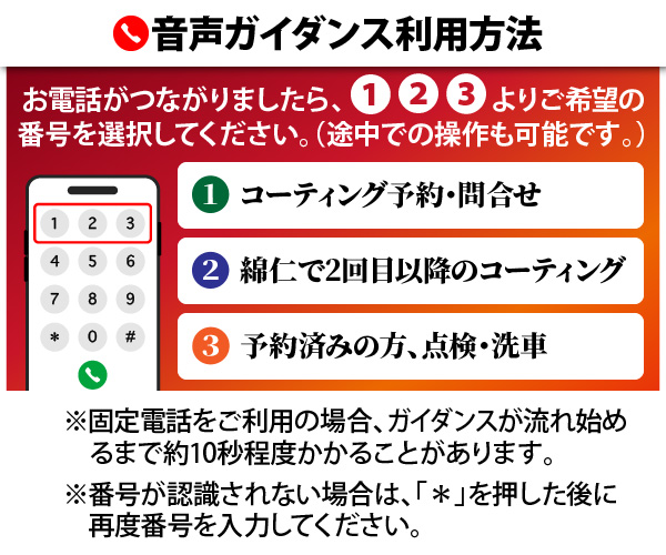 音声ガイダンス利用方法